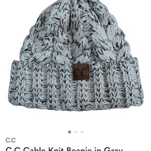 C.C  Cable Knit Beanie in Light Gray